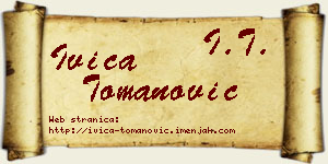 Ivica Tomanović vizit kartica